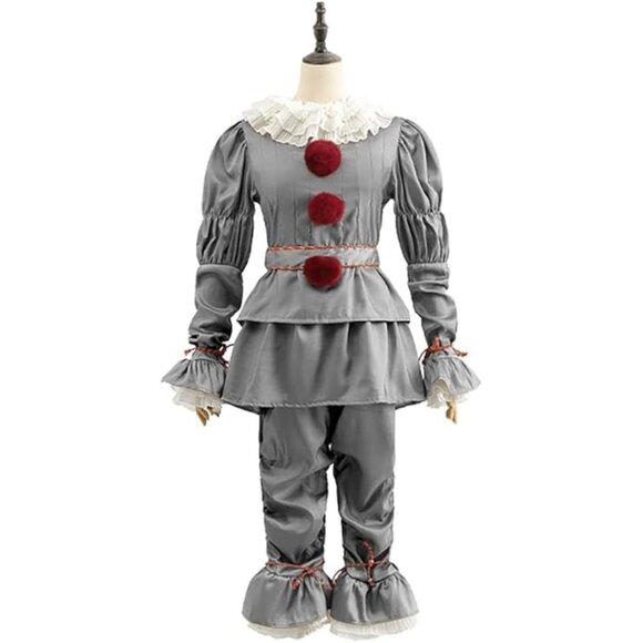 Kousitei IT Pennywise the Clown Adult Halloween Costume Silver Size Small - Picture 1 of 14